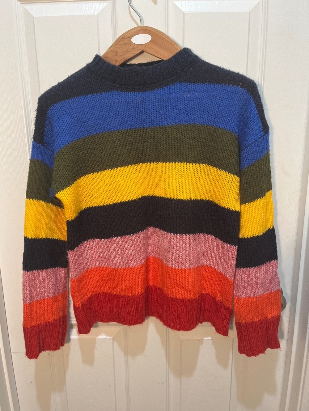 Moon & Madison Rainbow Striped Sweater Colorful